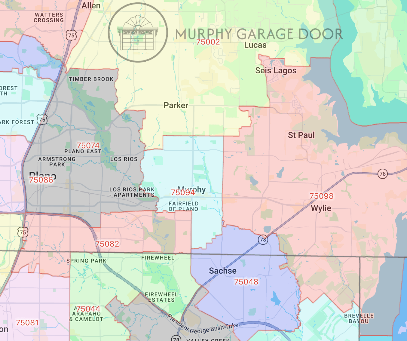 murphy-texas-map
